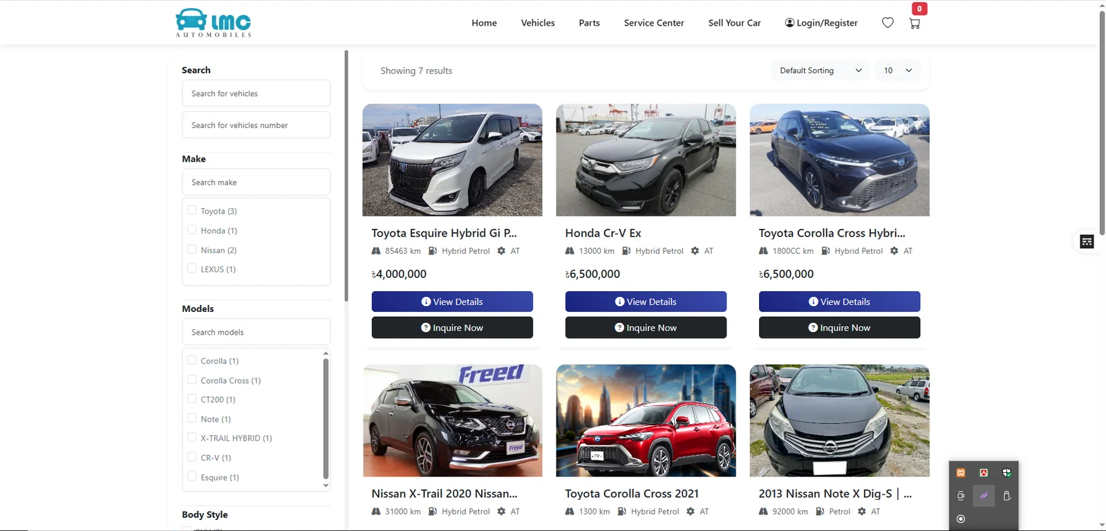 LMC Autos – Car & Parts Sales Platform
